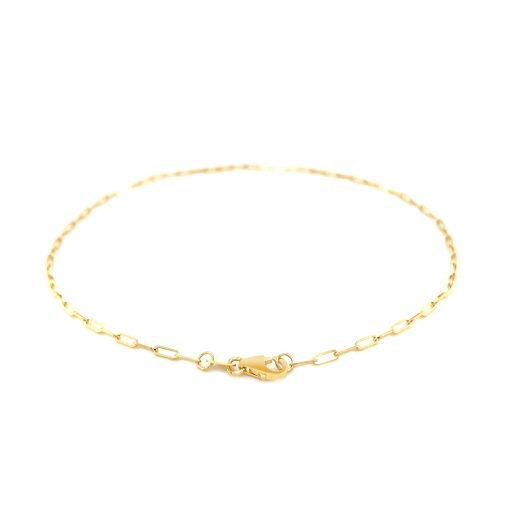 14K Yellow Gold Fine Paperclip Anklet (1.5mm) - Image 3