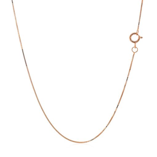10k Rose Gold Classic Box Chain (0.45 mm) - Image 3