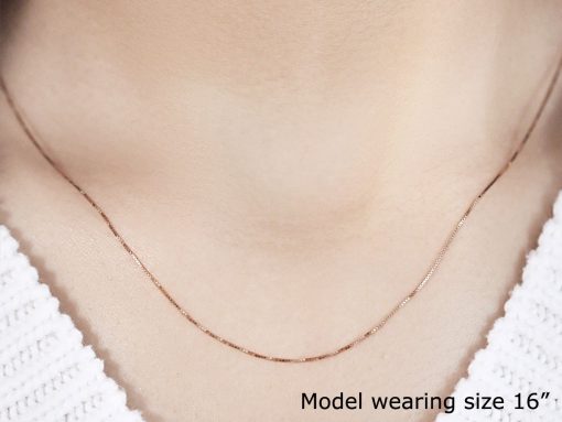 10k Rose Gold Classic Box Chain (0.45 mm) - Image 4