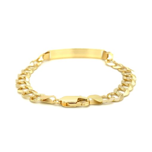 14k Yellow Gold 8 1/2 inch Mens Curb Chain ID Bracelet (8.30 mm) - Image 3