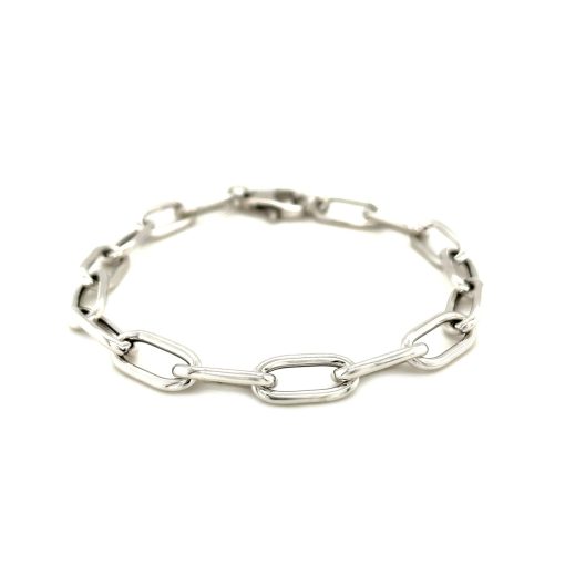 Sterling Silver Wide Paperclip Chain Bracelet (6.50 mm) - Image 4