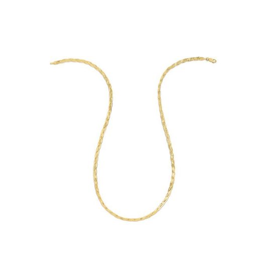 14k Yellow Gold Braided Herringbone Chain (3.20 mm) - Image 2