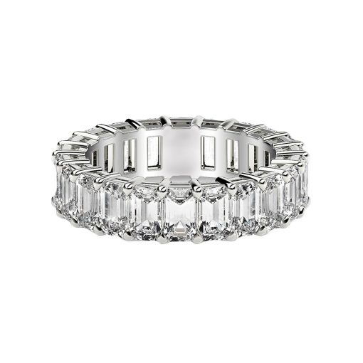 Emerald Cut Lab Grown Diamond Eternity Ring in 14k White Gold (2 cttw FG/VS2) - Image 2