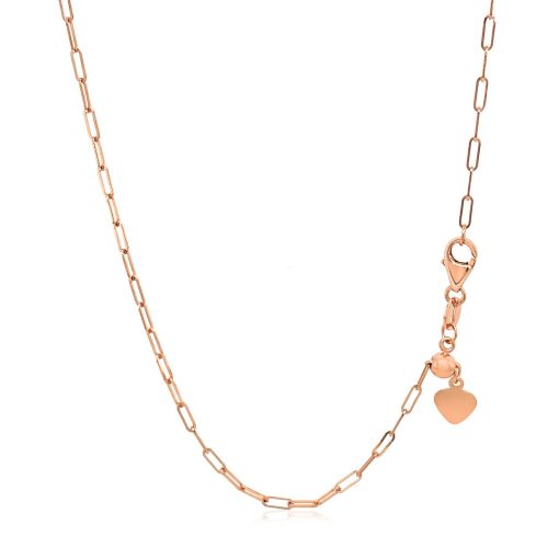 14k Rose Gold Adjustable Paperclip Chain (1.50 mm) - Image 2