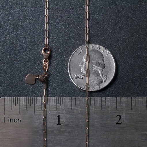 14k Rose Gold Adjustable Paperclip Chain (1.50 mm) - Image 6