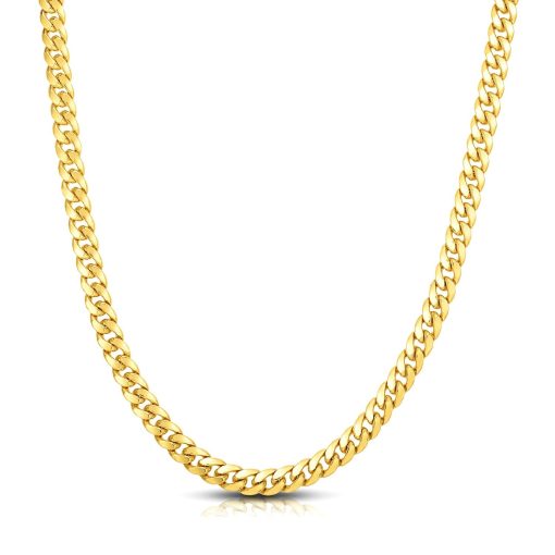 10k Yellow Gold Classic Miami Cuban Solid Chain (7.10 mm) - Image 2