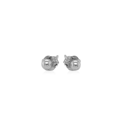14k White Gold Spherical Stud Earrings (3mm) - Image 2