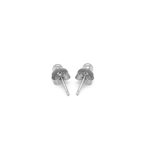 14k White Gold Spherical Stud Earrings (3mm) - Image 3