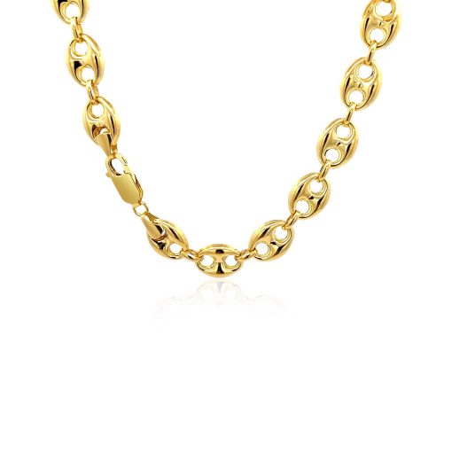 14k Yellow Gold Puffed Mariner Link Chain (9.00 mm) - Image 3