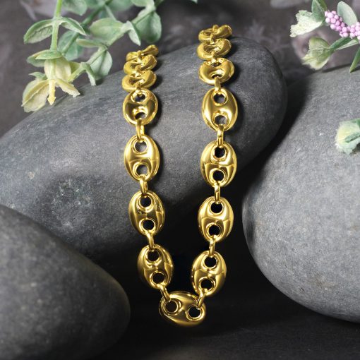 14k Yellow Gold Puffed Mariner Link Chain (9.00 mm) - Image 4