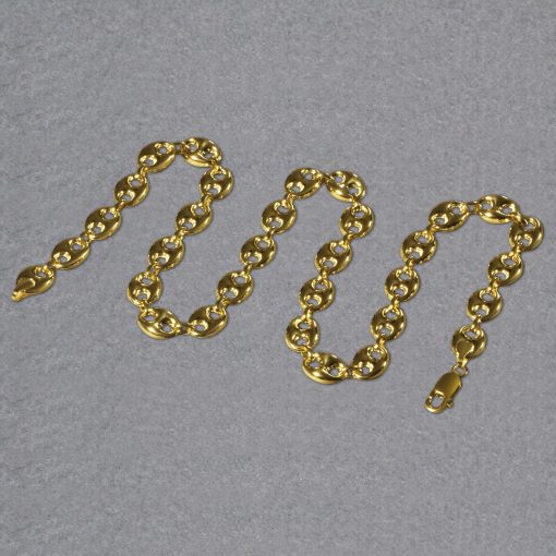 14k Yellow Gold Puffed Mariner Link Chain (9.00 mm) - Image 5