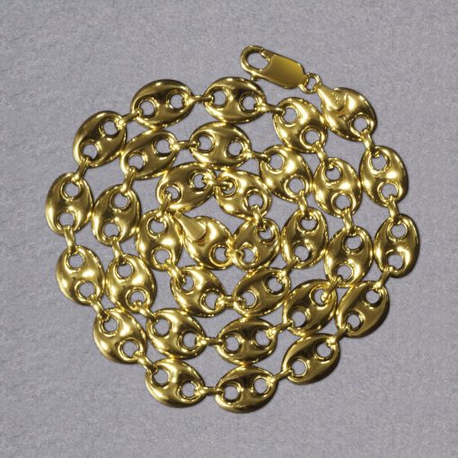 14k Yellow Gold Puffed Mariner Link Chain (9.00 mm) - Image 6