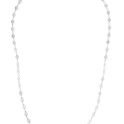 14k White Gold Necklace with Polished Circles