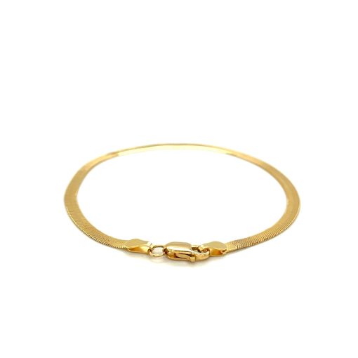 Imperial Herringbone Bracelet in 10k Yellow Gold  (2.80 mm) - Image 3