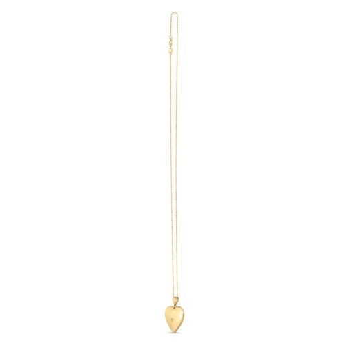 14k Yellow Gold Diamond Heart Locket Necklace - Image 3