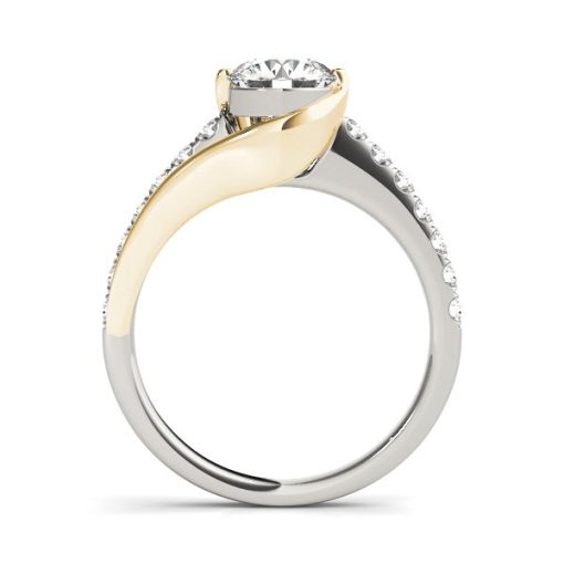 14k Two Tone Gold Split Shank Style Diamond Engagement Ring (1 1/4 cttw) - Image 3