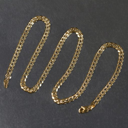 14k Two Tone Gold Pave Curb Chain (4.60 mm) - Image 4