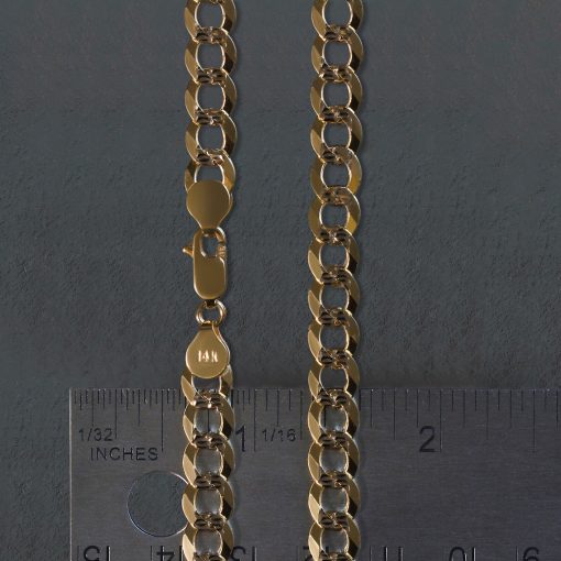 14k Two Tone Gold Pave Curb Chain (4.60 mm) - Image 6