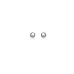 14k White Gold Round Stud Earrings (4mm)