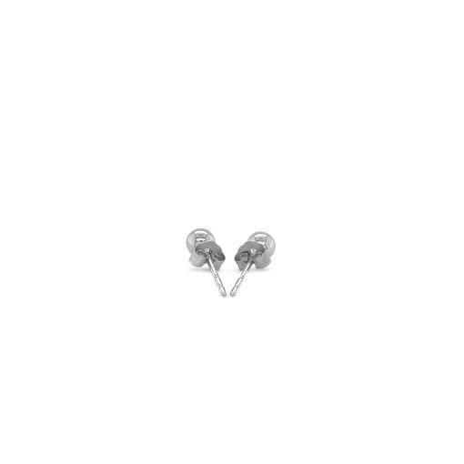 14k White Gold Round Stud Earrings (4mm) - Image 3