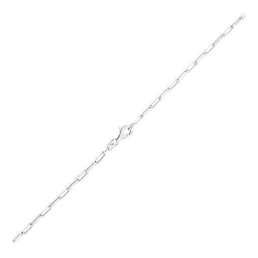 Sterling Silver Rhodium Plated Paperclip Chain (1.80 mm) - Image 3