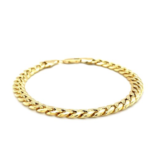 10k Yellow Gold Semi Solid Miami Cuban Bracelet (6.60 mm) - Image 2