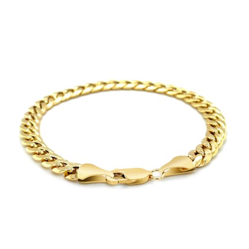 10k Yellow Gold Semi Solid Miami Cuban Bracelet (6.60 mm) - Image 3