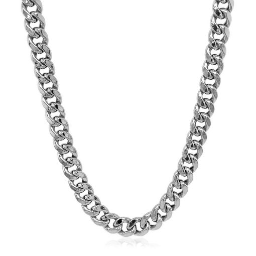 14k White Gold Miami Cuban Semi Solid Chain (5.50 mm) - Image 2