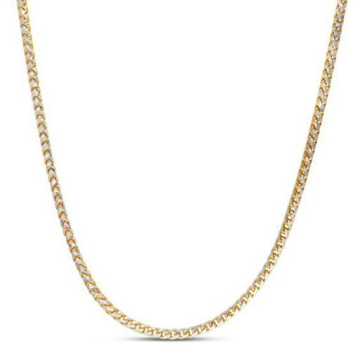 14k Yellow Gold Round Pave Franco Chain (3.15 mm) - Image 2