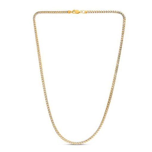 14k Yellow Gold Round Pave Franco Chain (3.15 mm) - Image 3