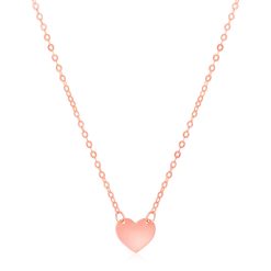 14k Rose Gold Polished Mini Heart Necklace