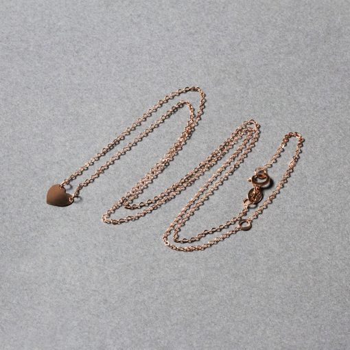 14k Rose Gold Polished Mini Heart Necklace - Image 3