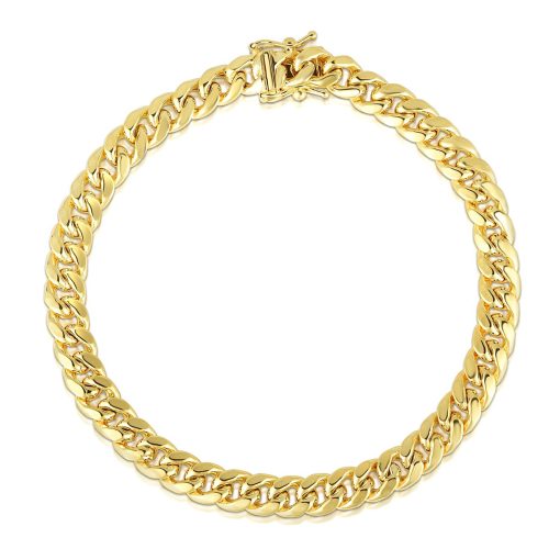 10k Yellow Gold Semi Solid Miami Cuban Bracelet (10.70 mm) - Image 2
