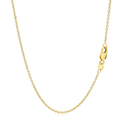 14k Yellow Gold Round Cable Link Chain (1.30 mm) - Image 3