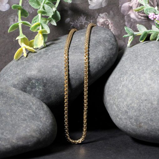14k Yellow Gold Solid Round Box Chain (2.50 mm) - Image 4