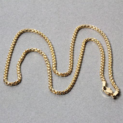 14k Yellow Gold Solid Round Box Chain (2.50 mm) - Image 5