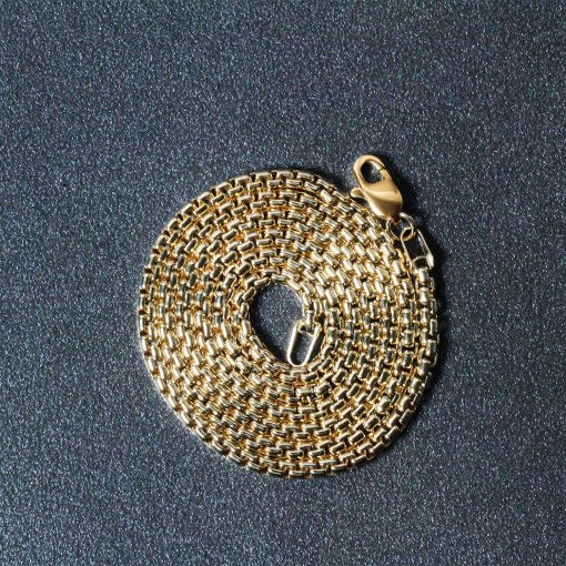 14k Yellow Gold Solid Round Box Chain (2.50 mm) - Image 6
