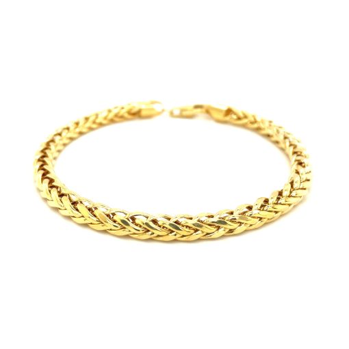 14k Yellow Gold Diamond Cut Round Franco Bracelet (5.30 mm) - Image 2