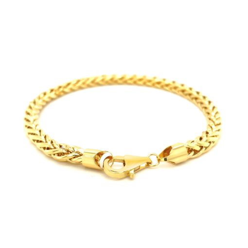 14k Yellow Gold Diamond Cut Round Franco Bracelet (5.30 mm) - Image 3