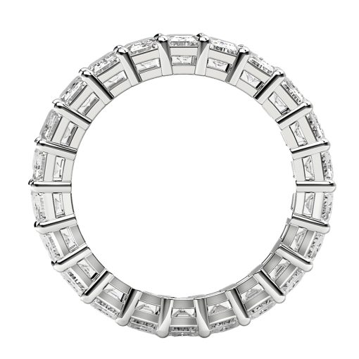 Emerald Cut Lab Grown Diamond Eternity Ring in 14k White Gold (4 cttw FG/VS2) - Image 3