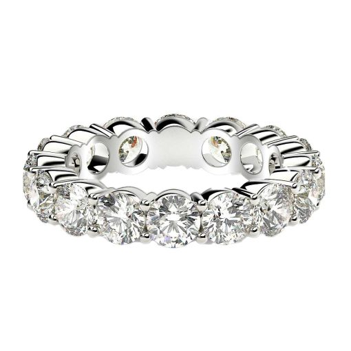 Round Cut Lab Grown Diamond Eternity Ring in 14k White Gold (4 cttw FG/VS2) - Image 2