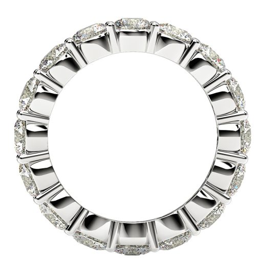 Round Cut Lab Grown Diamond Eternity Ring in 14k White Gold (4 cttw FG/VS2) - Image 3