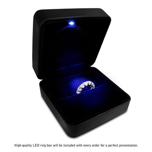Round Cut Lab Grown Diamond Eternity Ring in 14k White Gold (4 cttw FG/VS2) - Image 6