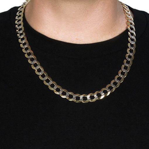 14k Two Tone Gold Pave Curb Chain (11.23 mm) - Image 6