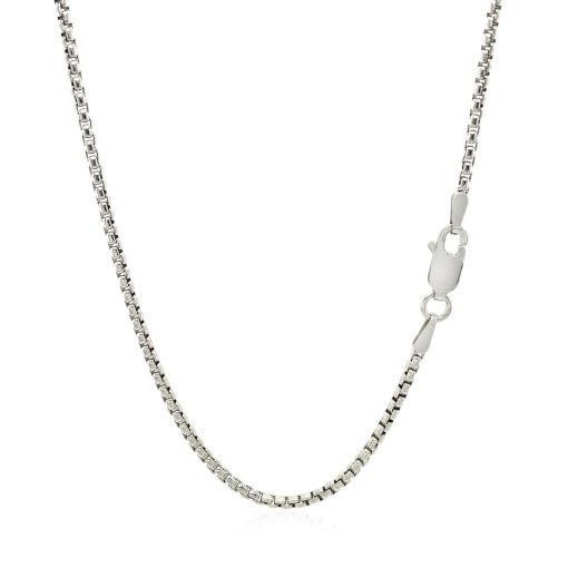 Sterling Silver Rhodium Plated Round Box Chain (1.80 mm) - Image 3