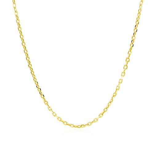 18k Yellow Gold Diamond Cut Cable Link Chain (1.40 mm) - Image 2