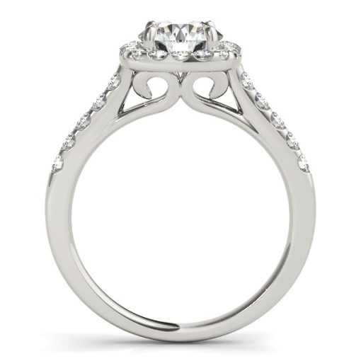 Square Shape Halo Diamond Engagement Ring in 14k White Gold (1 1/2 cttw) - Image 2