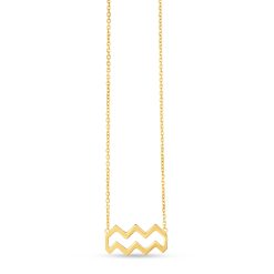 14K Yellow Gold Aquarius Necklace