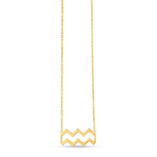 14K Yellow Gold Aquarius Necklace