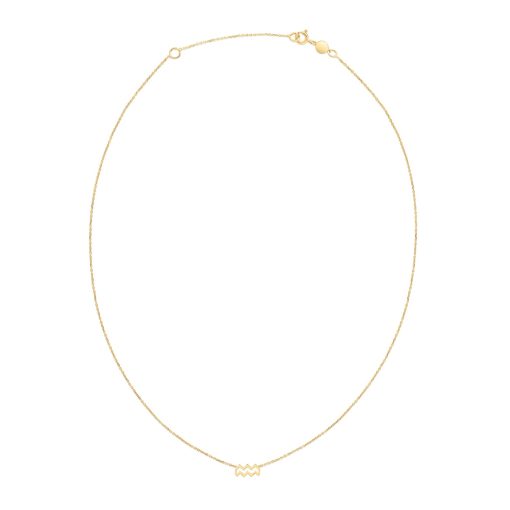 14K Yellow Gold Aquarius Necklace - Image 2